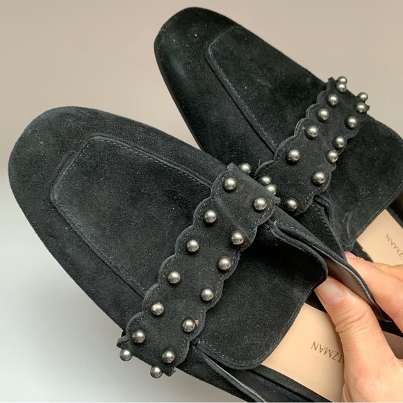 Stuart‎ Weitzman Superstud Suede Black Mule Sz 5 $395 - Picture 4 of 5